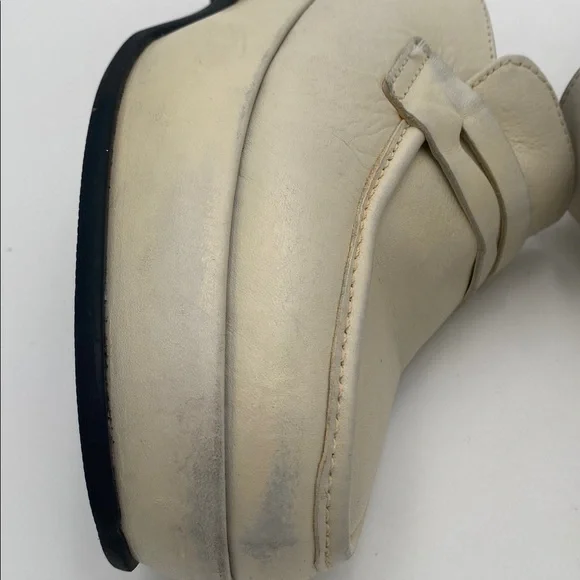 Free people Winston Cream platform Loafers women 38 Silp on Y2K leather retro - Picture 6 of 14